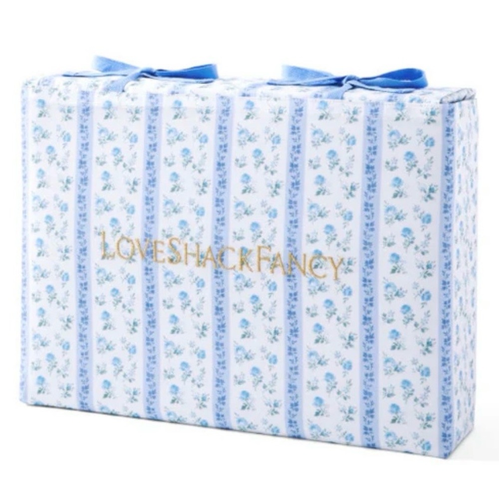 LoveShackFancy Printed 100% Cotton Sheet Queen/Full in Blue Sailboat